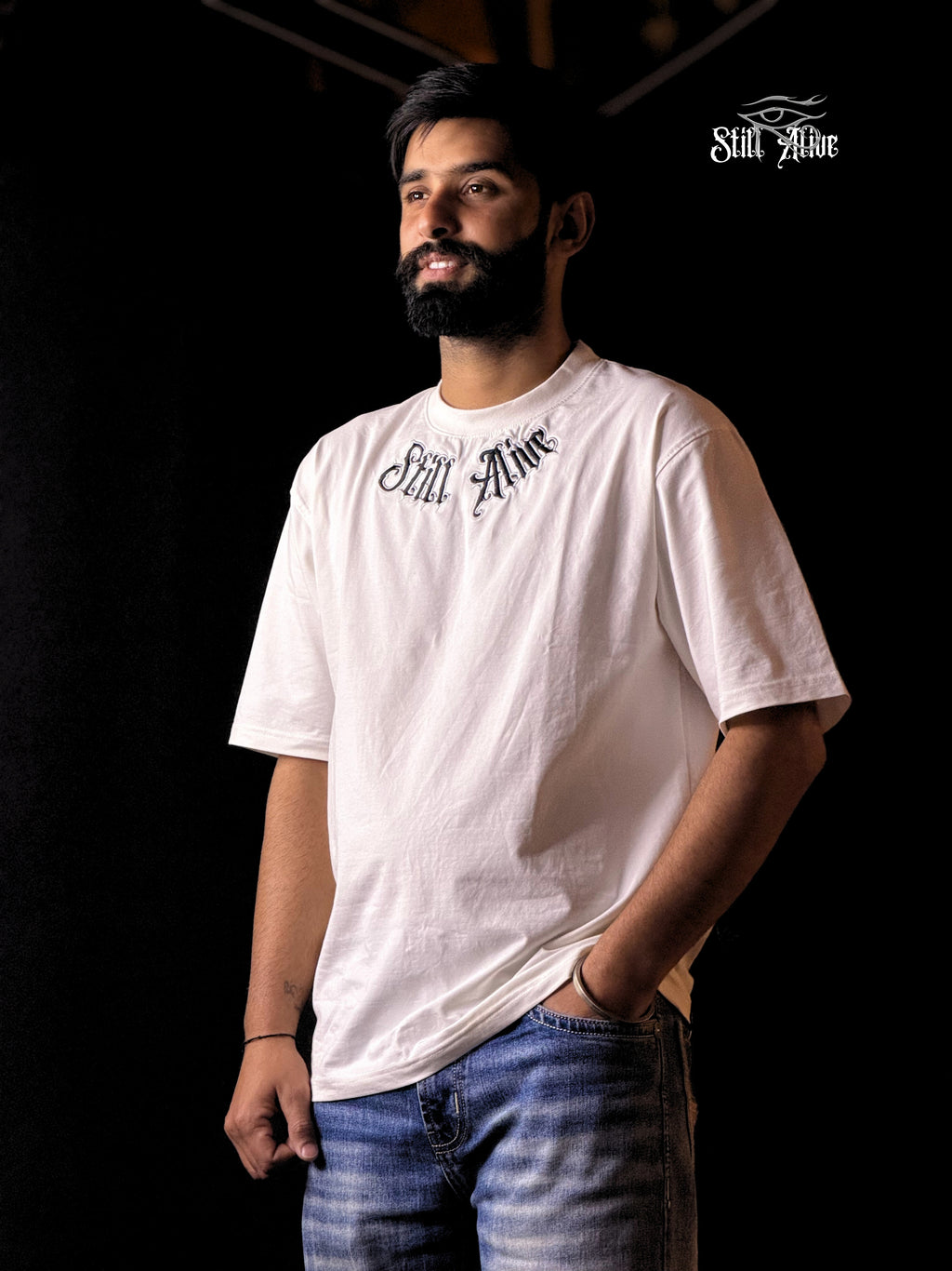 STILLALIVE EMBROIDERY OVERSIZED T-SHIRT
